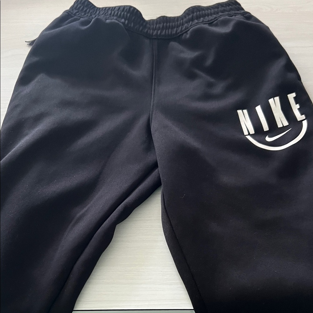 Nike Kids Black Sweatpants with White Logo